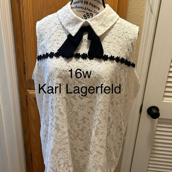 Karl Lagerfeld Tops - Sleeveless lace top Karl Lagerfeld blouse